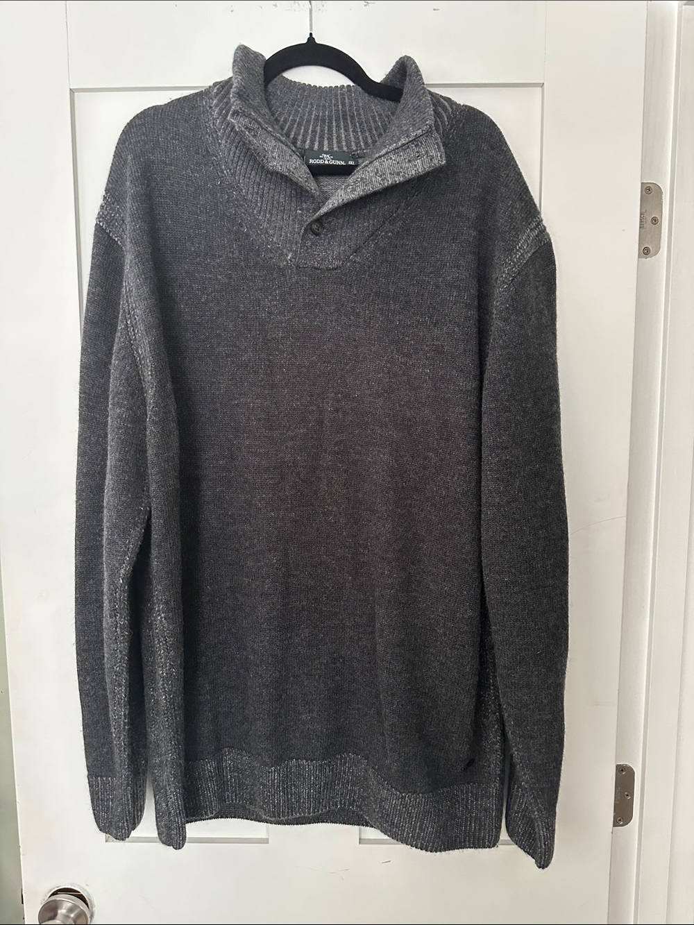 Rodd & Gunn Charcoal Shawl-Collar Turtleneck Sweater 05